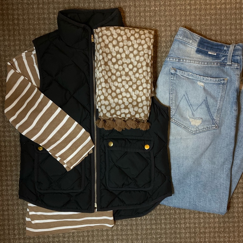 Women’s J.Crew Collection black puffer vest in PS